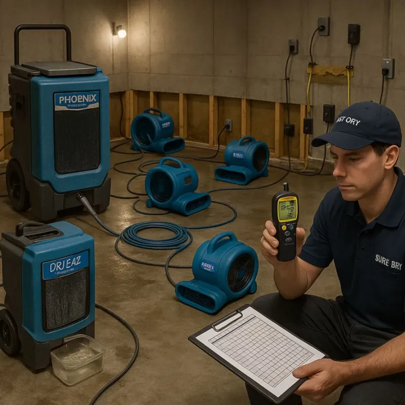 Structural Drying and Dehumidification process in Bamberg County, SC